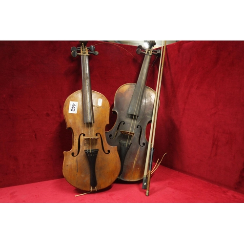 442 - 2 OLD VIOLINS