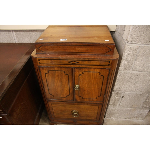 449 - GEORGIAN MAHOGANY INLAID CUPBOARD