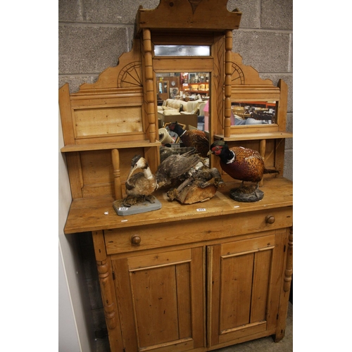 485 - PINE MIRROR BACKED SIDEBOARD