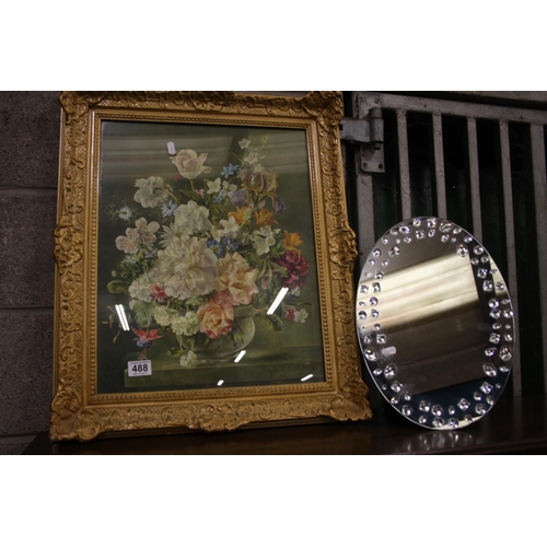 488 - STILL LIFE PLUS OVAL MIRROR