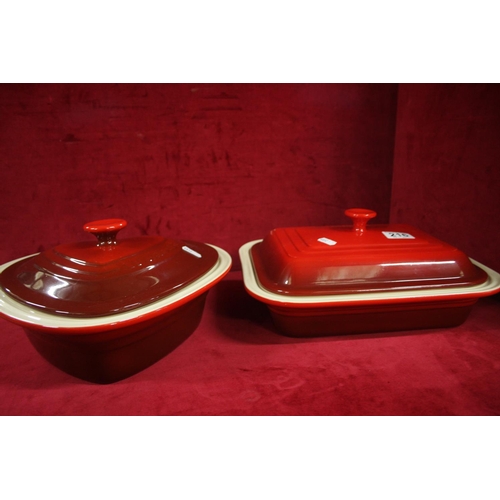 216 - 2 LE CREUSET CASSEROLE DISHES