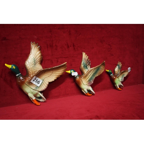 256 - SET OF 3 WALL MOUNTED DUCKS