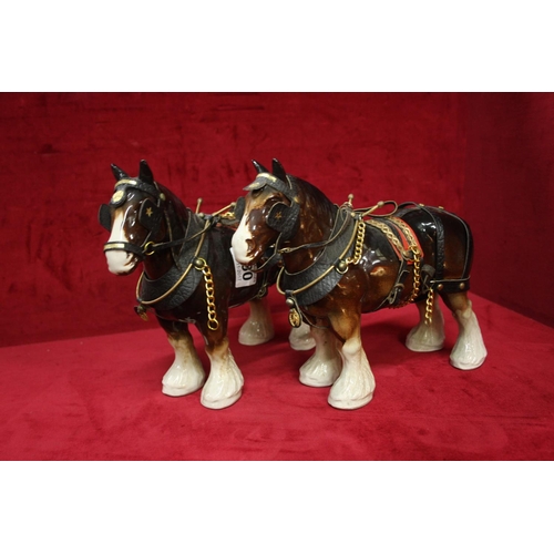 260 - PAIR OF CERAMIC SHIRE HORSES