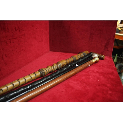 276 - BUNDLE OF 4 WALKING STICKS