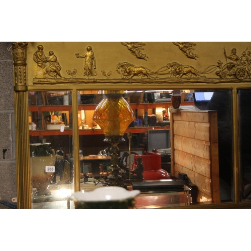 288 - REGENCY GILT FRAMED OVERMANTLE MIRROR