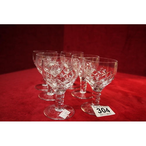 304 - 6 STUART CRYSTAL GLASSES