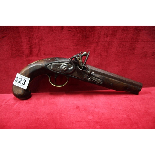 323 - MONOGRAMED FLINT LOCK PISTOL