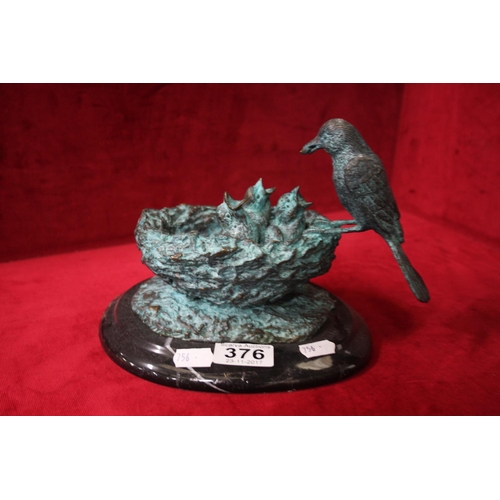 376 - BRONZE NESTING SCENE