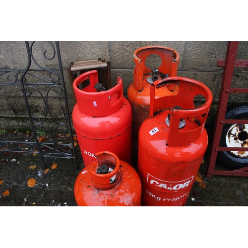 53 - LOT OF PROPANE CYLINDERS & CONTENTS