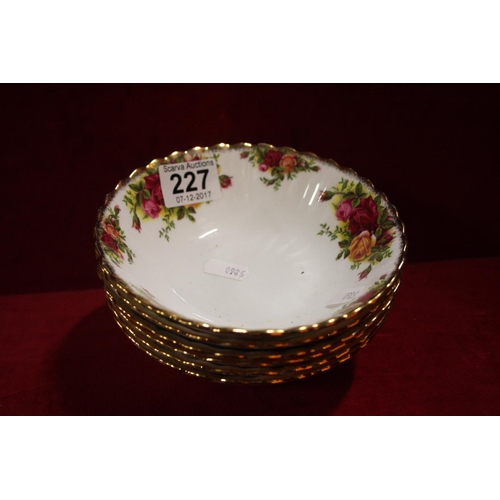 227 - OLD COUNTRY ROSE DESSERT DISHES X 6