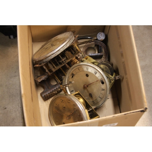 255 - BOX OF CLOCK PARTS