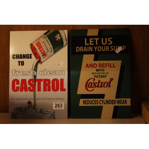 263 - 2 CASTROL OIL SIGNS