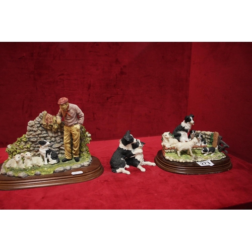 273 - 3 DOG ORNAMENTS