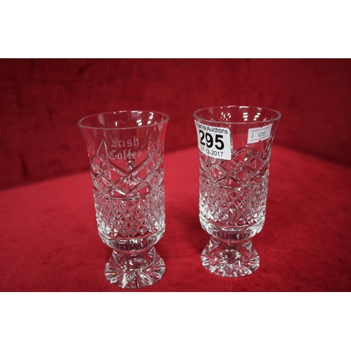 295 - PAIR OF IRISH CRYSTAL COFFEE MUGS