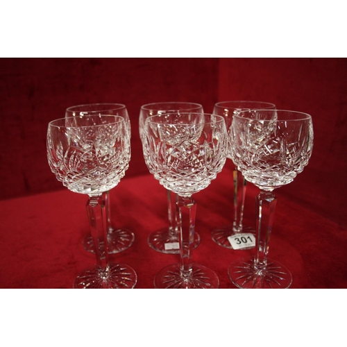 301 - 6 WATERFORD CRYSTAL HOCK GLASSES