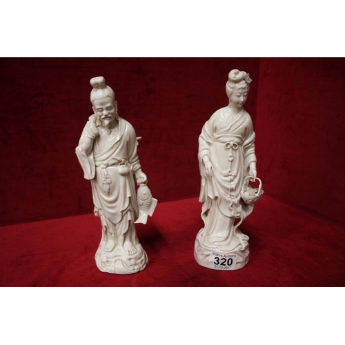 320 - PAIR OF CHINESE BLANC CHINE FIGURES