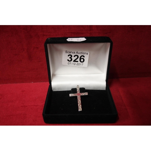 326 - SILVER ENGRAVED CROSS