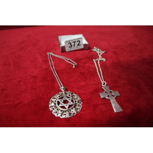 372 - 2 SILVER NECKLACES