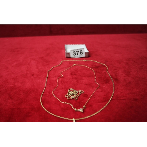 378 - 9CT GOLD NECKLACES X 3