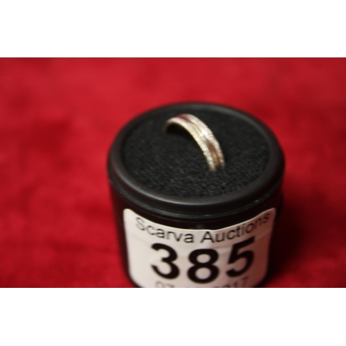 385 - 9CT WHITE GOLD RING