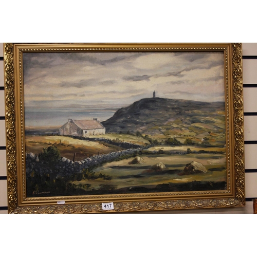 417 - GILT FRAMED R T COCHRANE OIL PAINTING