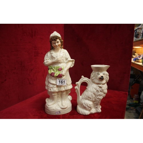 161 - STAFFORDSHIRE FIGURE & JUG