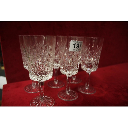 197 - SET OF 6 CRYSTAL WINE GLASSES