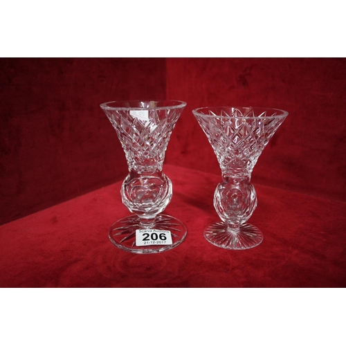 206 - PAIR OF TYRONE CRYSTAL VASES