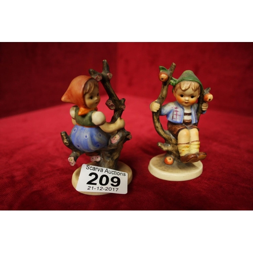 209 - HUMMELS X 2 APPLETREE BOY & GIRL