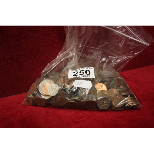 250 - BAG OF MIXED COINS