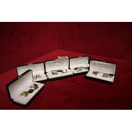 260 - LOT OF 5 PAIRS OF CUFFLINKS