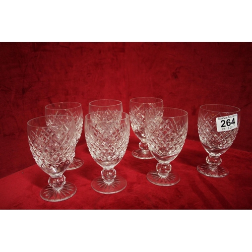 264 - LOT OF 7 CRYSTAL GLASSES