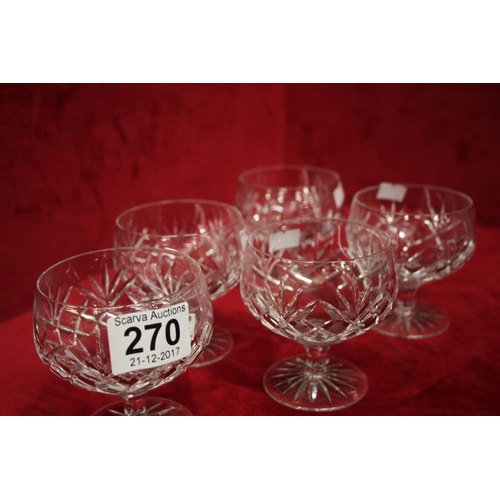 270 - SELECTION OF CRYSTAL GLASSES