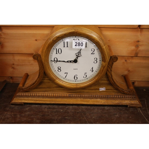 280 - WOODEN MANTLE CLOCK