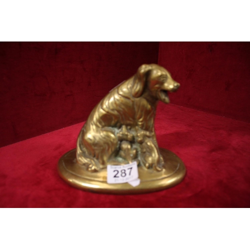 287 - BRASS DOG ORNAMENT