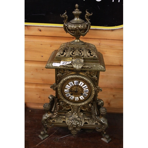 293 - VICTORIAN BRASS BRACKET CLOCK