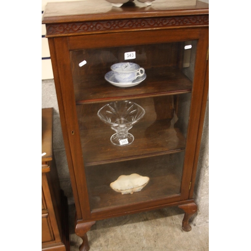 343 - QUEEN ANNE LEGGED DISPLAY CABINET