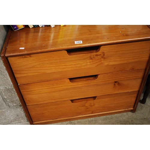 349 - PINE CHEST OF DRAWERS