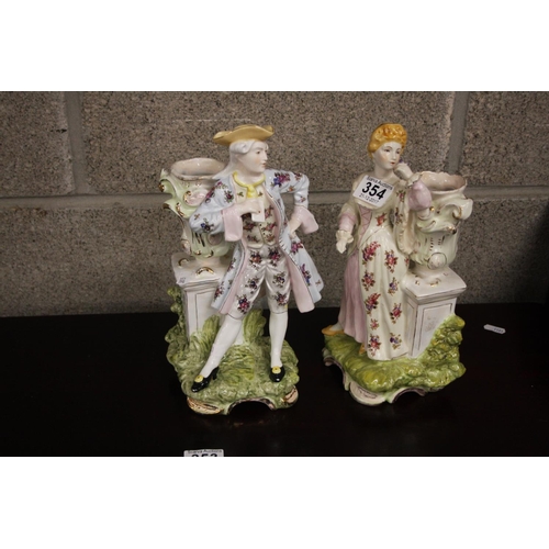 354 - PAIR OF VICTORIAN FIGURE VASES