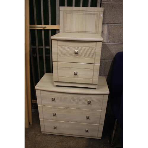 377 - ALSTONS CHEST OF DRAWERS & BEDSIDE LOCKER