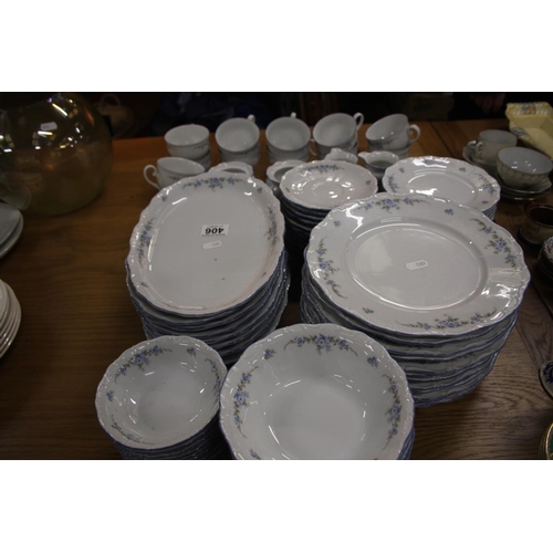 406 - LOT OF BLUE & WHITE CONTINENTAL DINNER & TEAWARE