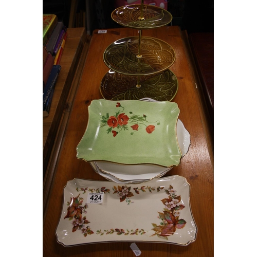 424 - CAKE STAND & CAKE PLATES