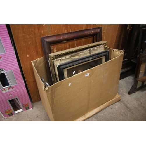 439 - BOX OF PICTURES & FRAMES