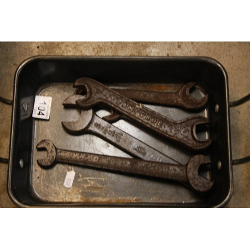 104 - LOT OF OLD SPANNERS