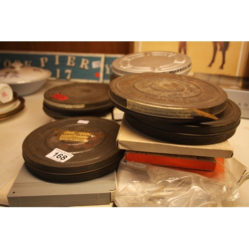 168 - LOT OF OLD FILM REELS ETC