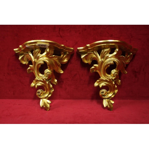 205 - PAIR OF GILT WALL SCONCES