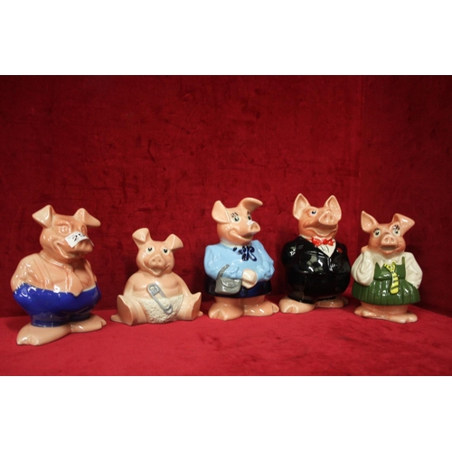 293 - SET OF 5 WADE PIG MONEY BOXES