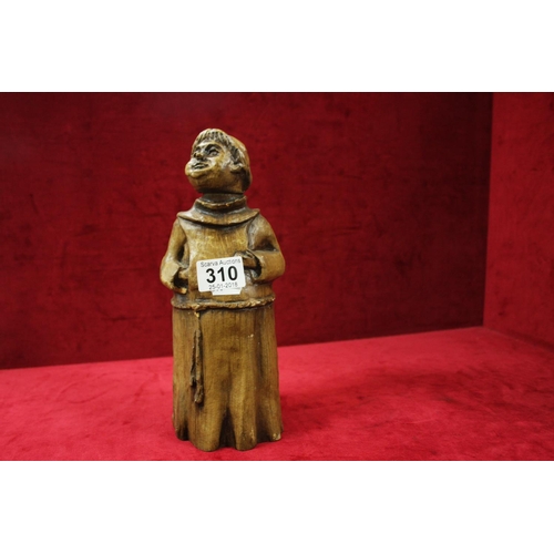 310 - CARVED MONK FIGURE