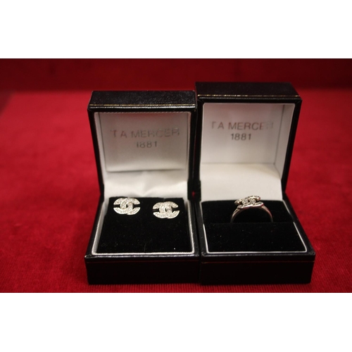 325 - SILVER RING & EARRING SET