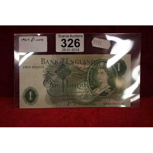 326 - BANK OF ENGLAND £1 NOTE